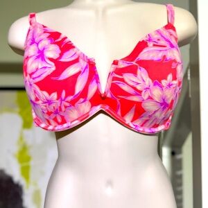 Shade & Shore Women's Floral Bikini Top - Hot Pink/ Purple, 38D